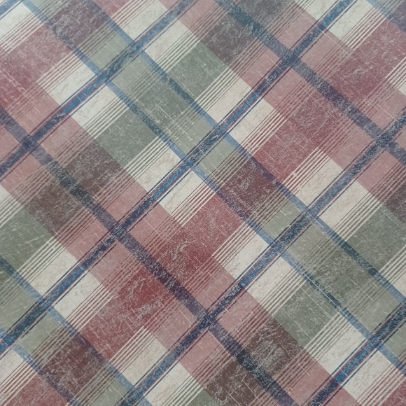 Wallpaper Nellie Brick Wooden Plaid Green, Red, Beige - Picture 6 of 11